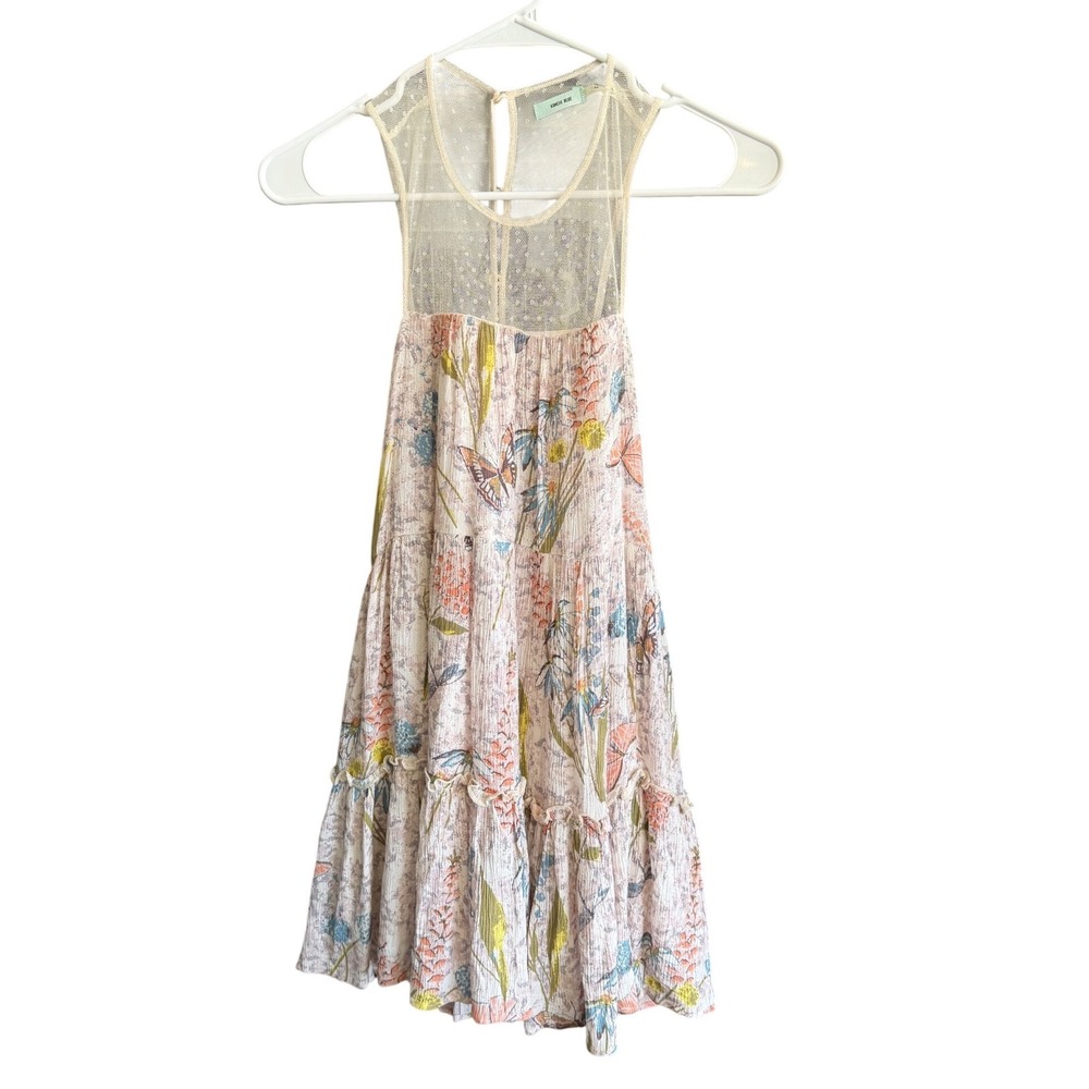 Kimchi Blue Urban Outfitters Butterfly Print Mesh Yoke Tiered Mini Dress XS - Picture 2 of 7